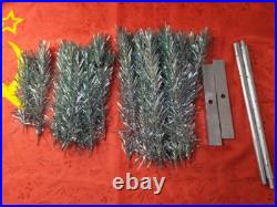 Vintage silver green Christmas tree. USSR, 110 cm