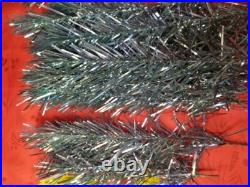 Vintage silver green Christmas tree. USSR, 110 cm