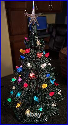 Vintage two-piece CERAMIC CHRISTMAS TREE Multi-Color Lights Large