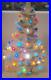 Vintage white ceramic christmas tree light up, 19 base and extra lights, Works