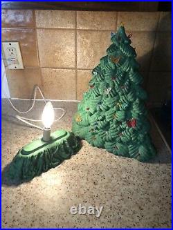 Vintage18 Ceramic Lighted Christmas Tree Thin & Tall Tree Peg Light Butterflies