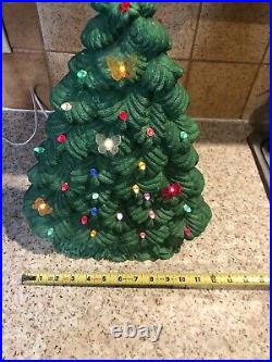 Vintage18 Ceramic Lighted Christmas Tree Thin & Tall Tree Peg Light Butterflies