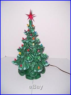 Vntg Ceramic Christmas Tree 19 45+ Multi-Colored Lights Musical Atlantic Mold