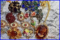 Vntg Lot 58 Austria Brooches, Earrings, Bracelets, Fruit, Flowers, Christmas Tree 345