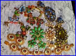 Vntg Lot 58 Austria Brooches, Earrings, Bracelets, Fruit, Flowers, Christmas Tree 345