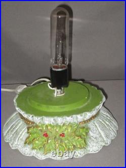 Vntg Nowell's Ceramic Mold 17 Snow Covered Christmas Tree Holly Base & Lights