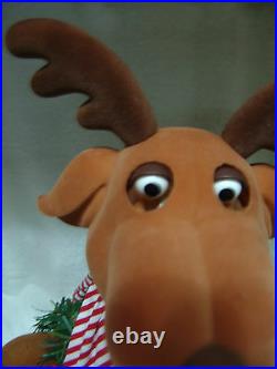 Vntg Singing Animated Reindeer Christmas Tree With Original Box 22 Inches Tall