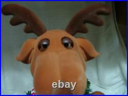 Vntg Singing Animated Reindeer Christmas Tree With Original Box 22 Inches Tall