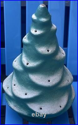 Vtg 10 Papier-mâché Composite Holiday Snowy Christmas Tree