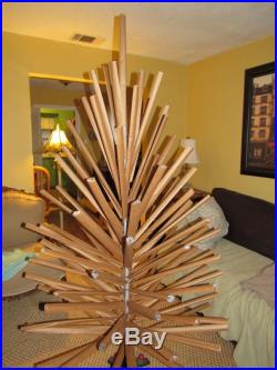 Vtg 100 Branch Pom Pom 7' Aluminum Silver Sparkler Christmas Tree Novelty Full