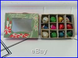 Vtg 12 Box Nut Berry Pinecone Glass Feather Tree Xmas Ornaments Japan Nos