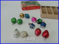 Vtg 12 Box Nut Berry Pinecone Glass Feather Tree Xmas Ornaments Japan Nos