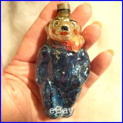 Vtg 1930's Corning Bear RARE Glass Xmas Feather Tree Ornament Figural Embossed