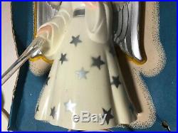 Vtg 1950 Hard Plastic Noma Christmas Tree Topper Light Angel In Original Box