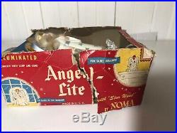 Vtg 1950 Hard Plastic Noma Christmas Tree Topper Light Angel In Original Box