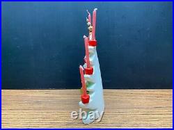 Vtg 1958 Holt Howard Porcelain Christmas Tree Candle Holder Mercury Bulbs Japan