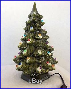 Vtg 1967 Ceramic 11.5 Christmas Tree Faceted Bulbs New Switch-In-Line Wiring