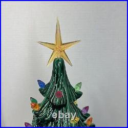 Vtg 1970's Nowell Mold Ceramic Lighted Christmas Tree 18WithStand