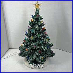 Vtg 1970's Nowell Mold Ceramic Lighted Christmas Tree 18WithStand