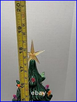 Vtg 1970's Nowell Mold Ceramic Lighted Christmas Tree 18WithStand