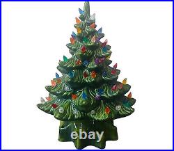 Vtg 1973 Atlantic Mold Ceramic Christmas Tree Signed Hedi Works Medium 2 Pcs 14