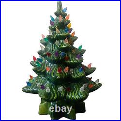 Vtg 1973 Atlantic Mold Ceramic Christmas Tree Signed Hedi Works Medium 2 Pcs 14