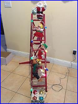 Vtg 1994 Mr Christmas Animated Santas Tree Trimmers Approx 50 Tall