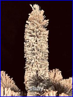 Vtg 3 Foot Tall American Pines Artificial Ivory Snowy Christmas Brush Tree w Box