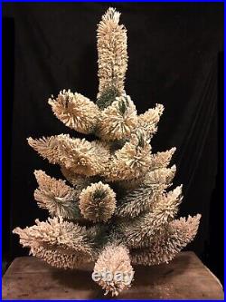 Vtg 3 Foot Tall American Pines Artificial Ivory Snowy Christmas Brush Tree w Box