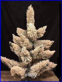 Vtg 3 Foot Tall American Pines Artificial Ivory Snowy Christmas Brush Tree w Box