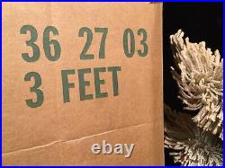 Vtg 3 Foot Tall American Pines Artificial Ivory Snowy Christmas Brush Tree w Box