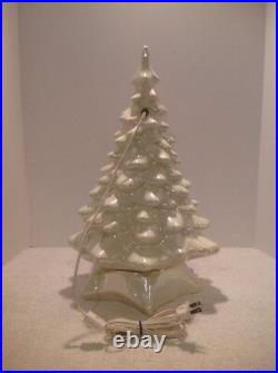 Vtg 5 Pc Holland Mold 19 Ceramic Christmas Tree Nativity Pearl White Figures