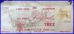 Vtg 6.5 Ft Fairyland Silver Aluminum Xmas Tree With Stand Complete Vtg 6.5 Ft Fairyland Silver Aluminum Xmas Tree With Stand Complete