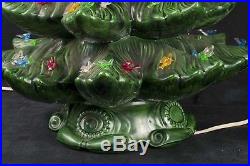 Vtg 70's Atlantic Mold 23 Ceramic Green Christmas Tree Bird Peg Light SEE VIDEO