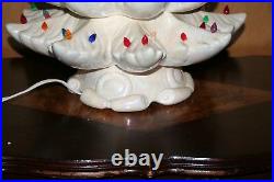 Vtg 70's White Iridescent 4 Piece Ceramic Christmas Tree Atlantic Mold 22 1/2