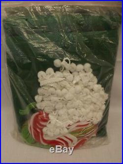 Vtg 70s Bucilla NEW Candyland Santa Snowman 54 Jeweled Felt XMas Tree Skirt Kit