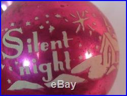 Vtg 9 SHINY BRITE Xmas Christmas Tree Ornament Balls Train Drum Silent Night