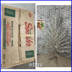 Vtg 94 BRANCHES Sparkler BRIGHT SILVER Aluminum 6 Ft Christmas Tree Star Brand