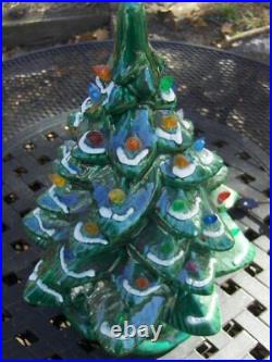Vtg Arnel's 16 Green Ceramic Lighted Christmas Tree MultiColor Bulbs Free S/H