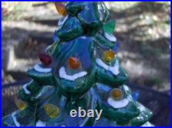 Vtg Arnel's 16 Green Ceramic Lighted Christmas Tree MultiColor Bulbs Free S/H