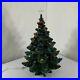 Vtg Atlantic Mold Ceramic Christmas Tree 23 MCM Bow Ribbon Lights Green Retro