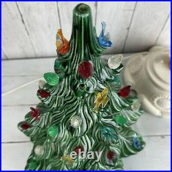 Vtg Atlantic Mold Ceramic Christmas Tree Multi Colored 16 Light Doesn't Work