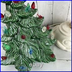 Vtg Atlantic Mold Ceramic Christmas Tree Multi Colored 16 Light Doesn't Work