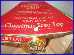 Vtg BRADFORD CELESTIAL STAR SPINNING MOTION CHRISTMAS TREE TOPPER & ORIGINAL BOX