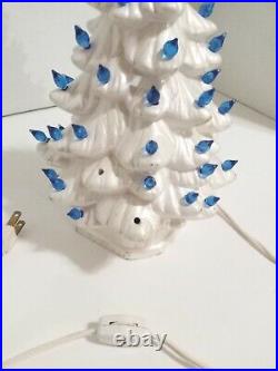 Vtg Bissett Holland Christmas Tree Ceramic Mold Light Up Base White Branded READ