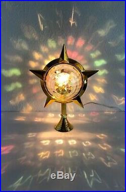 Vtg Bradford Celestial Motion Light Star Christmas Tree Topper Excellent WORKS