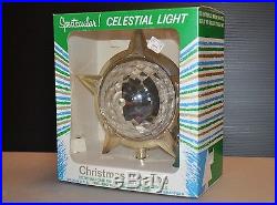 Vtg Bradford Spectacular Celestial Light Tree Top Spinner withBox Christmas
