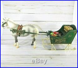 Vtg Breyer 2001 Jingles The Holiday Pony w Horse Sleigh, Christmas Tree & Gifts