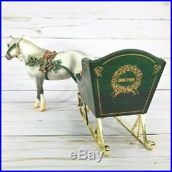 Vtg Breyer 2001 Jingles The Holiday Pony w Horse Sleigh, Christmas Tree & Gifts