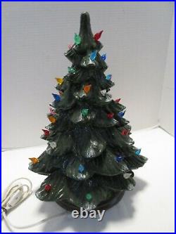 Vtg CHRISTMAS CERAMIC LIGHTED TREE CALIFORNIA ORIGINALS musical 151/2 T 1960's